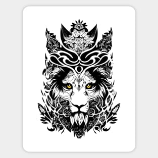 Lion Wild Animal Nature Illustration Art Tattoo Sticker